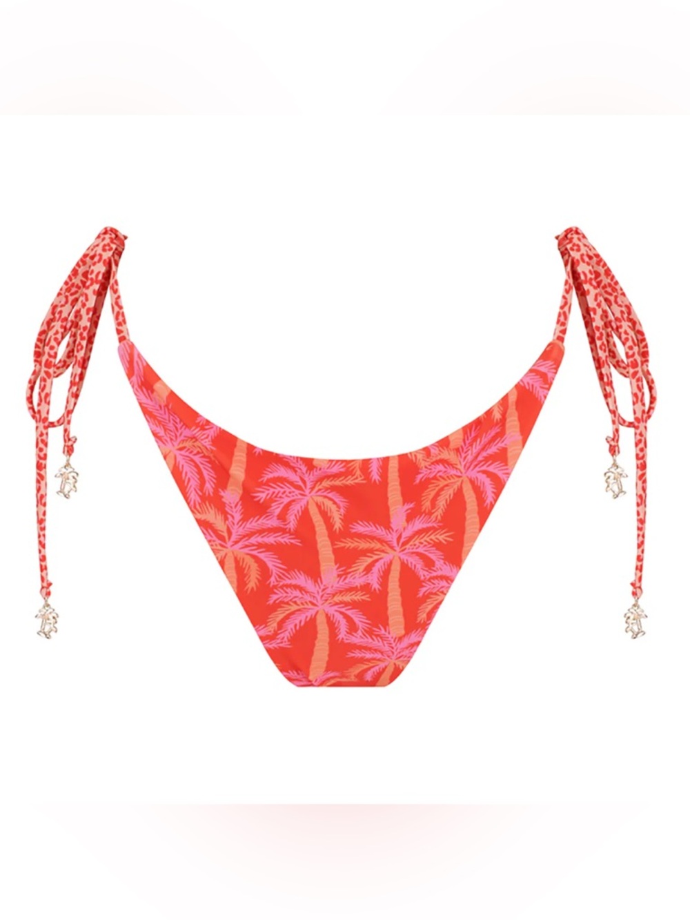MEDIUM NWT ESCAPE TO PARADISE PALM TREE GOLD PINK ORANGE RED CHEETAH SWIM BIKINI - Picture 3 of 8